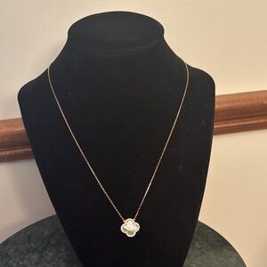 Rachel Zoe Mother of Pearl Clover Pendant Necklace